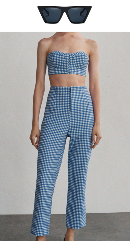 Paige DeSorbo’s Blue Gingham Outfit