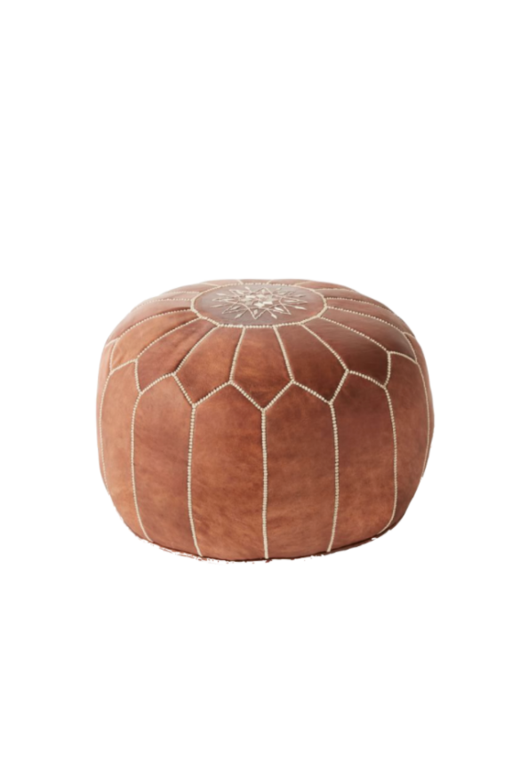 Kyle Richards' Brown Leather Pouf