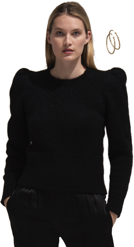 Tinsley Mortimer’s Black Puff Sleeve Sweater