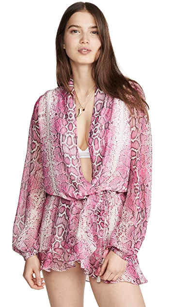 Braunwyn Windham-Burke's Pink Snake Print Dress