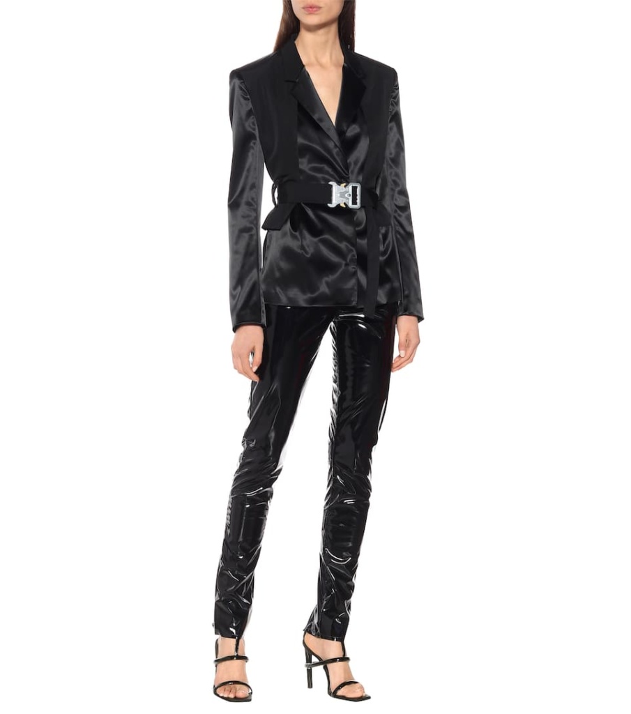 Dorit Kemsley's Black Belted Blazer + Leather Pants