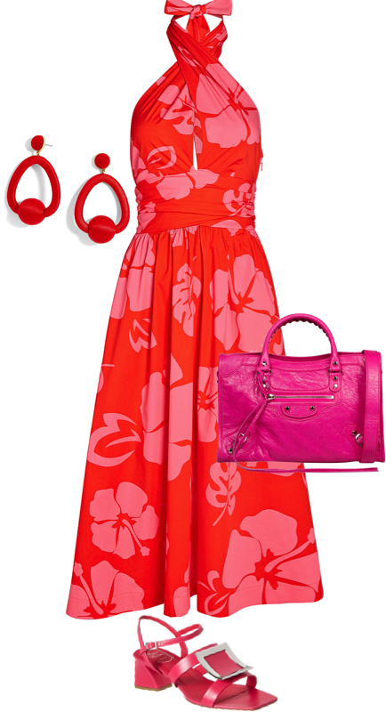 D’Andra Simmons’ Red and Pink Floral Dress