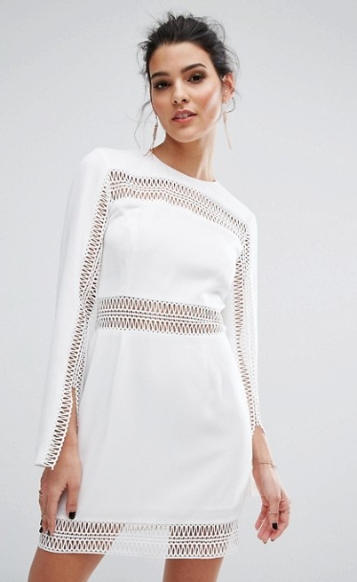 Erika Schaefer's White Long Sleeve Mini Dress