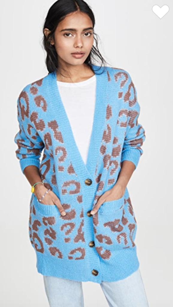 Garcelle Beauvais' Blue Leopard Cardigan