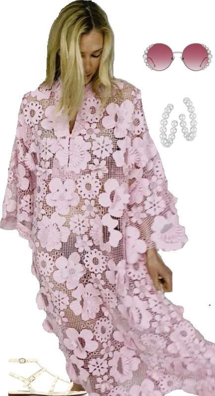 Kameron Westcott’s Pink Floral Appliqué Dress