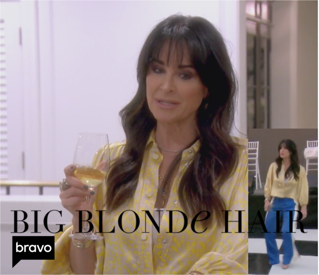 Kyle Richards' Blue and Yellow Outfit