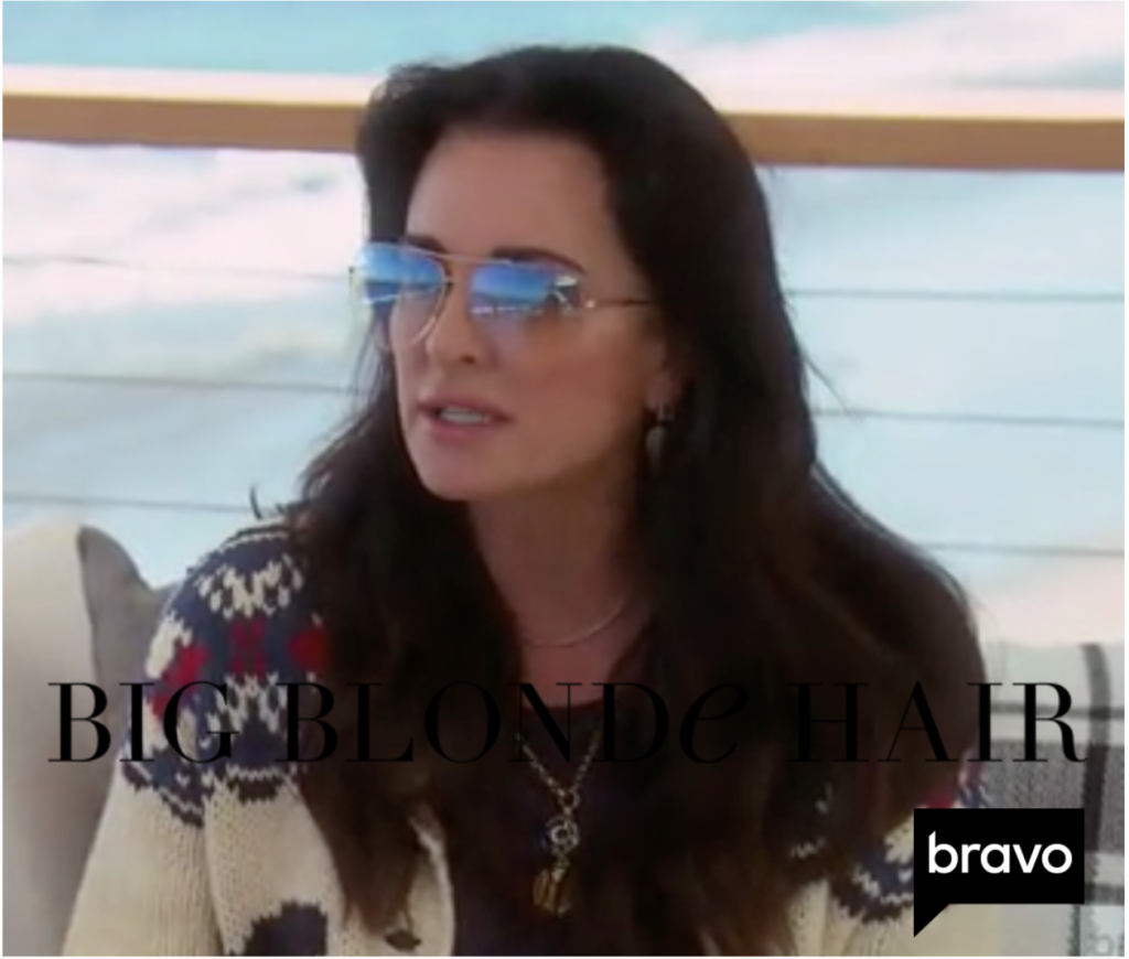 Kyle Richards Yellow Tinted Aviator Sunglasses Big Blonde Hair