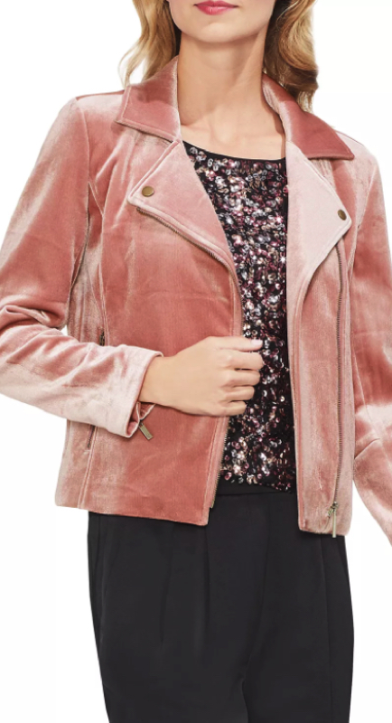Luann de Lesseps’ Pink Velvet Moto Jacket