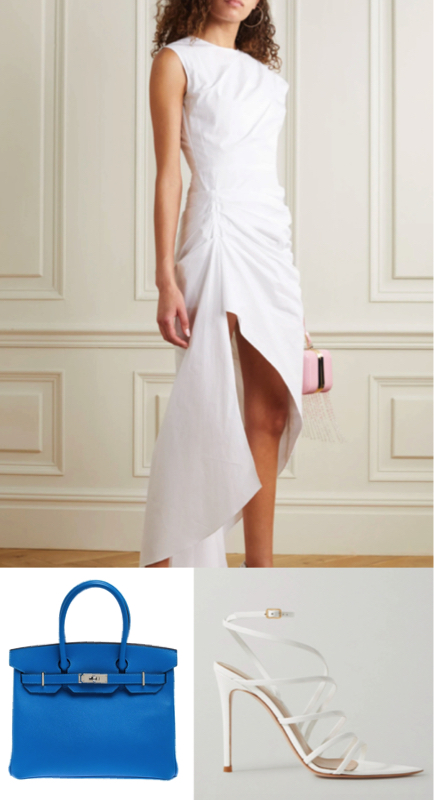 Stephanie Hollman’s White Asymmetrical Dress