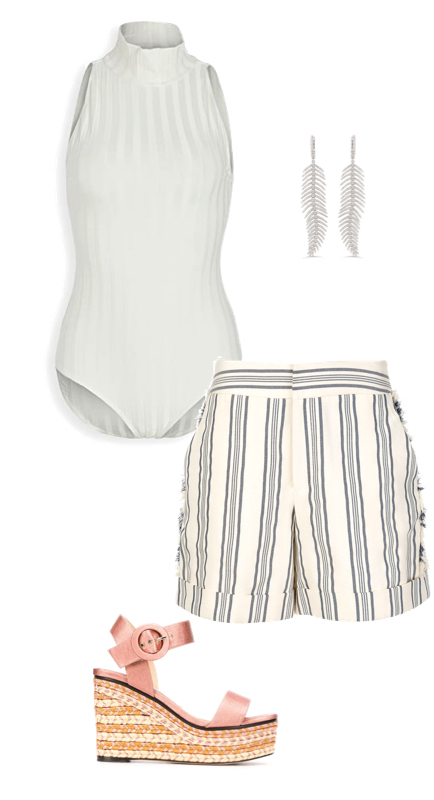 Stephanie Hollman’s White Striped Shorts