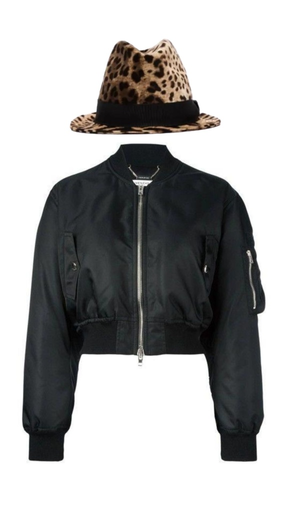 Lisa Rinna's Black Cropped Bomber Jacket