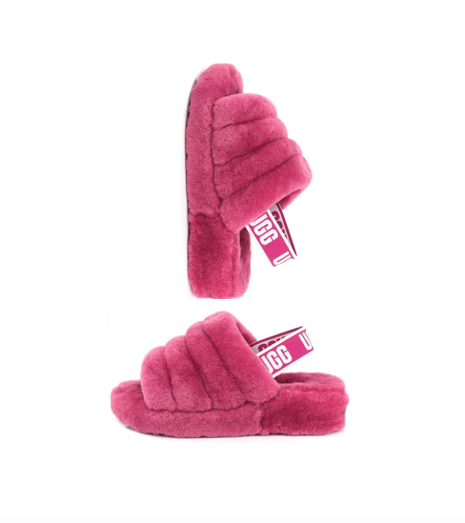 Ashley Darby's Pink Fur Slippers