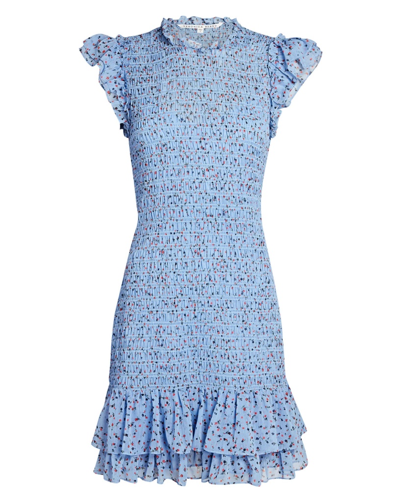 Braunwyn Windham-Burke's Blue Floral Smock Dress