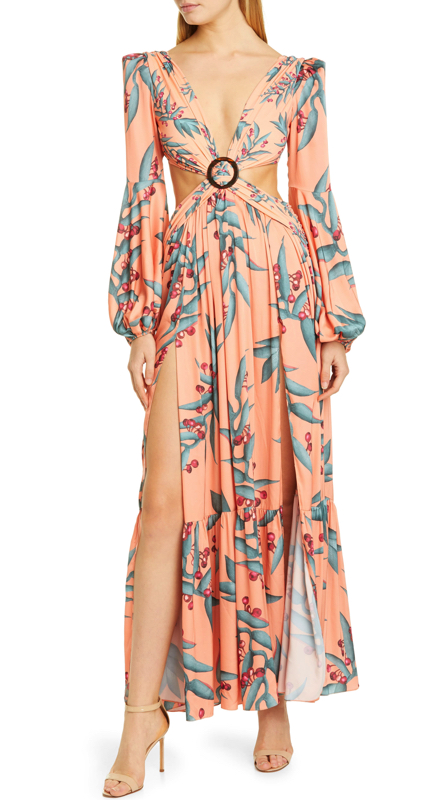 D’Andra Simmons’ Coral Printed Cutout Dress