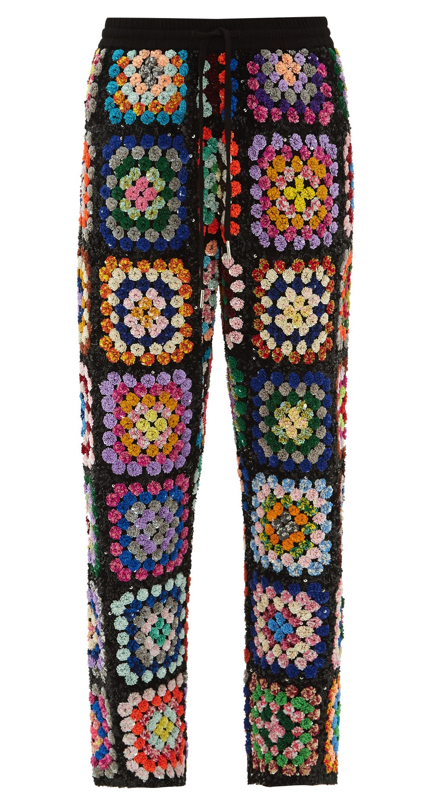 Dorinda Medley’s Multicolor Sequin Patched Pants