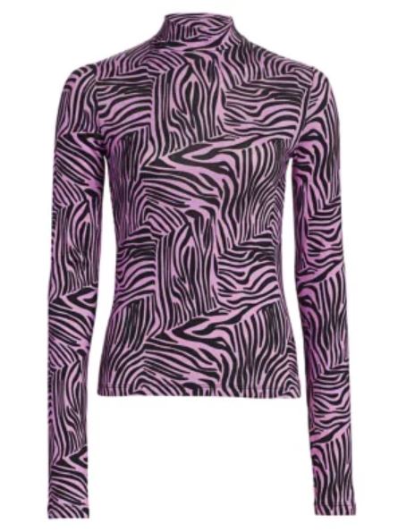 Erika Jayne Girardi's Purple Zebra Print Turtleneck