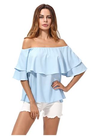 Gizelle Bryant's Blue Ruffle Top