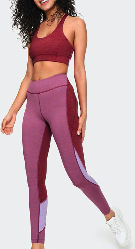 Leah McSweeney’s Red and Pink Colorblocked Workout Outfit