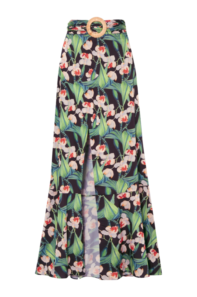 Leah McSweeney’s Floral Belted Maxi Skirt