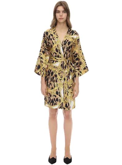 Lisa Rinna's Printed Silk Robe Dress