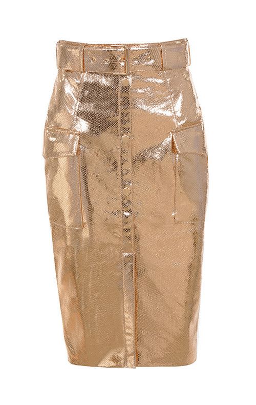Wendy Osefo's Gold Metallic Skirt