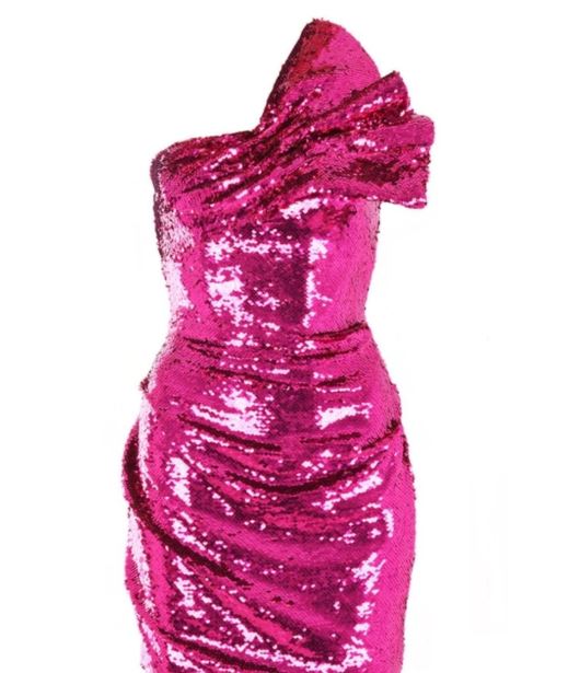 Wendy Osefo's Pink Sequin Confessional Dress