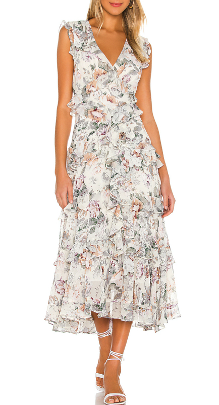 D’Andra Simmons’ White Floral Ruffle Dress