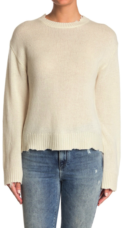 Tracy Tutor’s Ivory Distressed Sweater