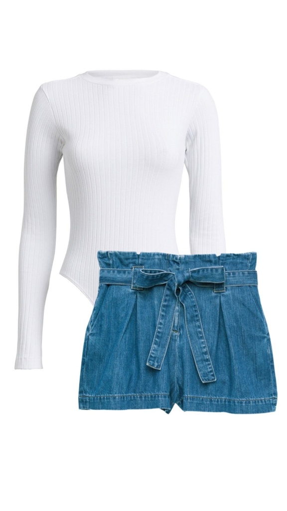 Kristin Cavallari's White Bodysuit and Denim Shorts