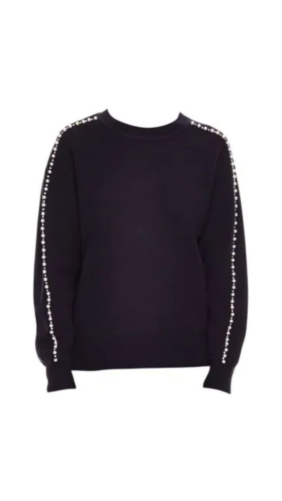 Robyn Dixon's Black Pearl Embellished Sweater