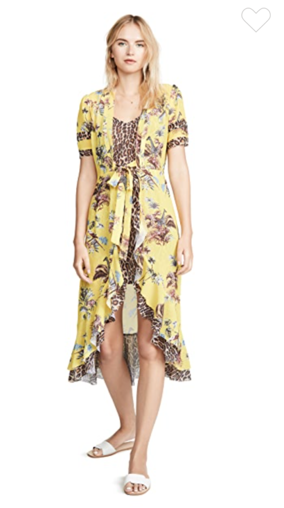 Braunwyn Windham-Burke's Yellow Floral and Leopard Dress