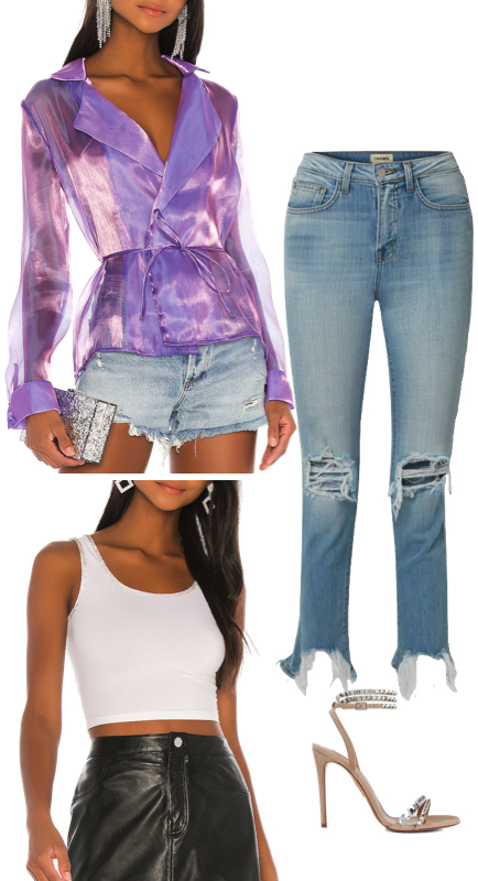 Brielle Biermann’s Purple Iridescent Shirt