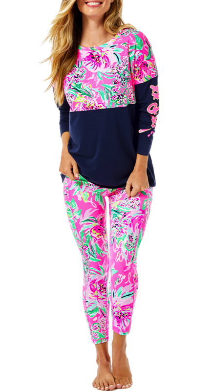 Cameran Eubanks’ Pink and Navy Floral Print Outfit