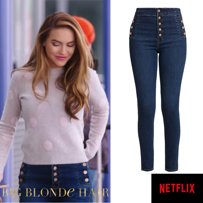 Chrishell Stause’s Skinny Button Detail Jeans