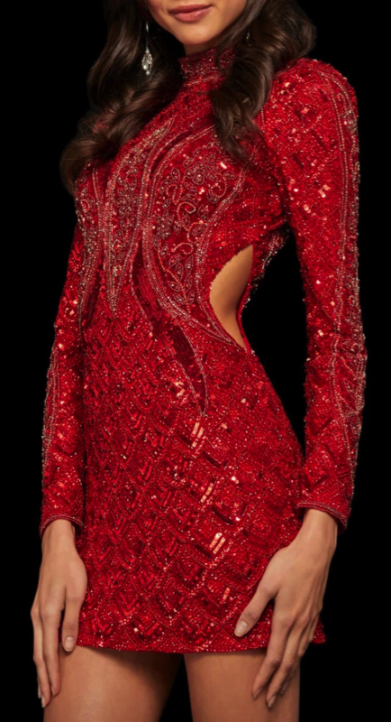 Clare Crawley’s Red Beaded Cutout Dress