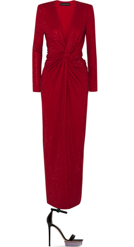 Dorit Kemsley’s Red Crystal Studded Gown