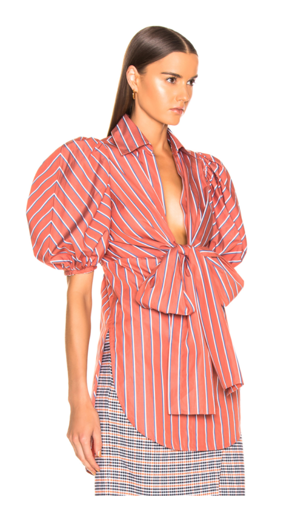 Kelly Dodd's Striped Puff Sleeve Top