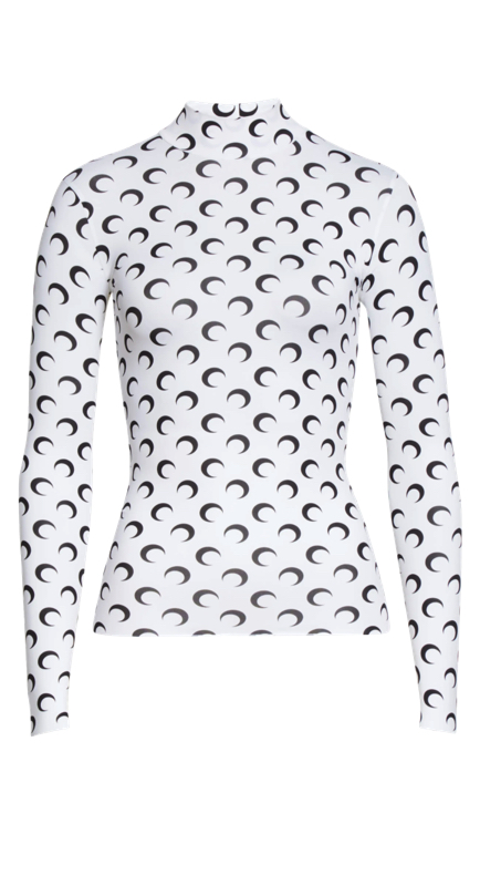Leah McSweeney’s White Crescent Moon Print Top