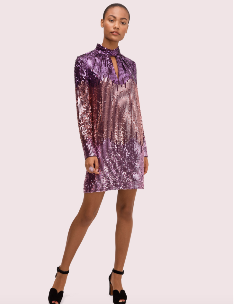 Ashley Darby's Purple and Pink Sequin Dress