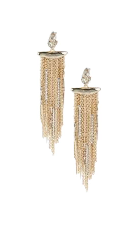 Braunwyn Windham-Burke's Gold Fringe Earrings