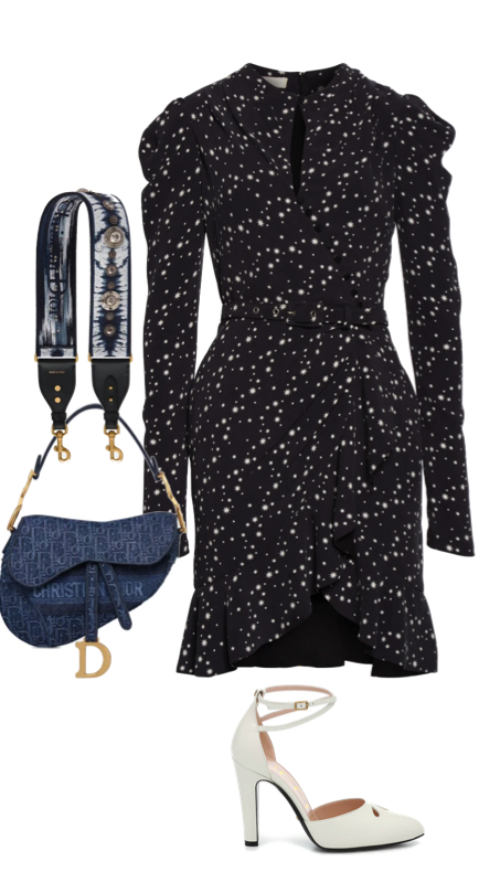 Tinsley Mortimer’s Black Star Print Dress