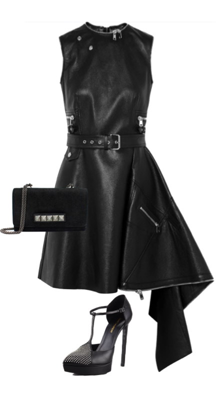 Bethenny Frankel’s Black Leather Dress