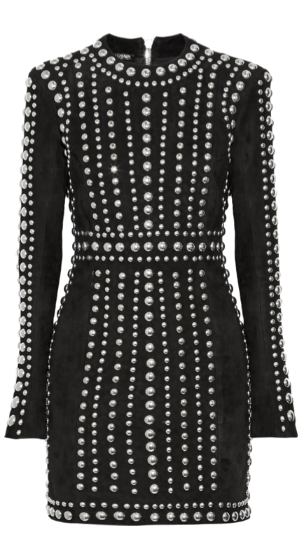 Bethenny Frankel’s Black Suede Studded Dress