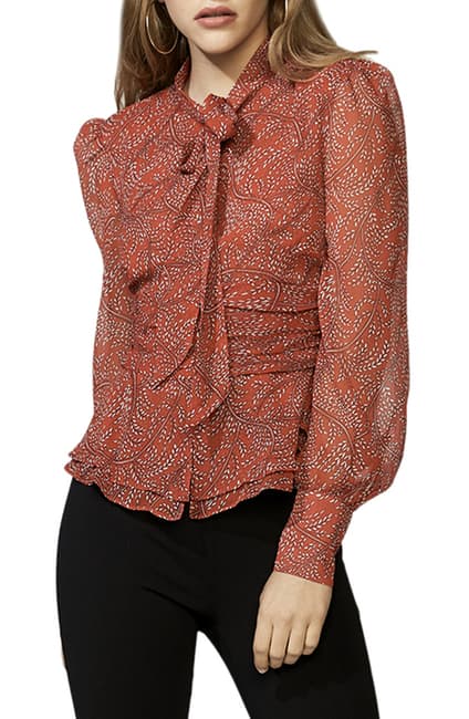 Emily Simpson's Red Floral Print Blouse