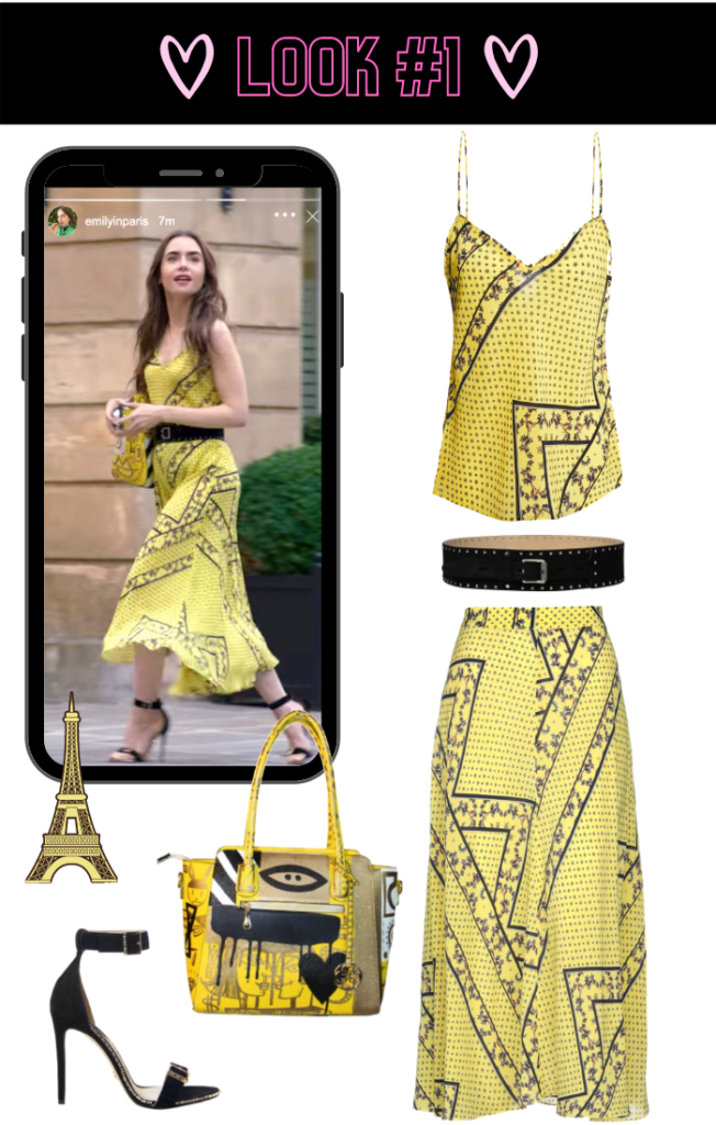Emily in Paris Yellow Printed Dress
