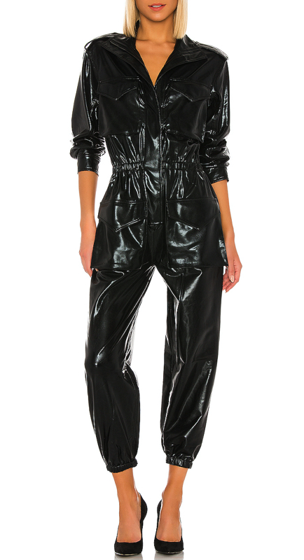 Lisa Rinna’s Black Patent Leather Jumpsuit