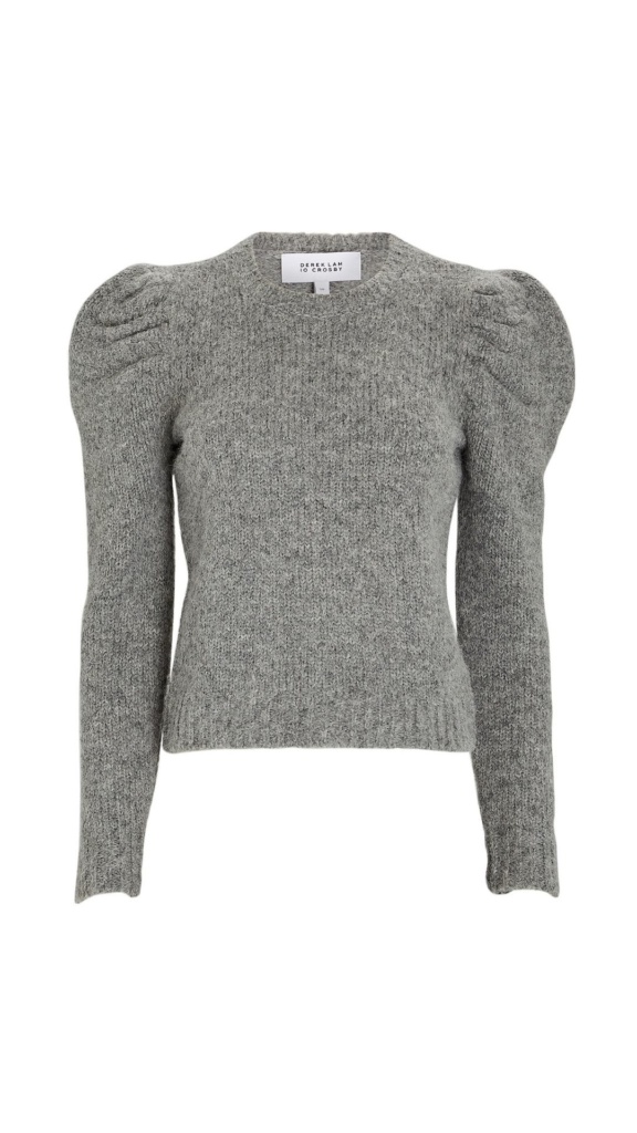 Kelly Dodd's Grey Puff Sleeve Sweater