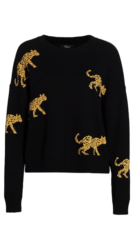Braunwyn Windham-Burke’s Black Leopard Print Sweater