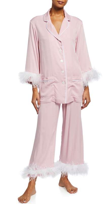 Kameron Westcott’s Pink Feather Trim Pajamas
