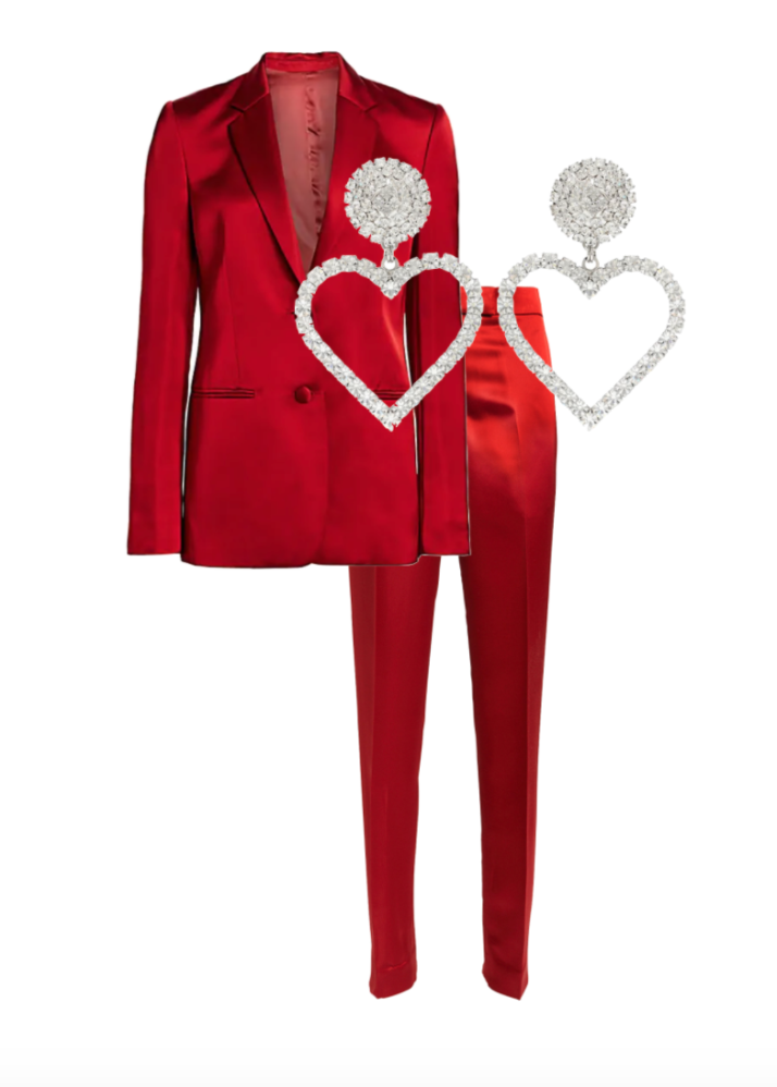 Lisa Barlow's Red Satin Suit